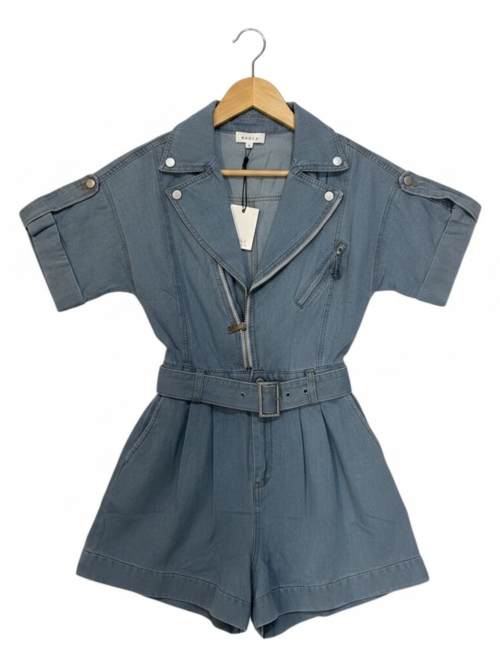 Mable light blue denim romper